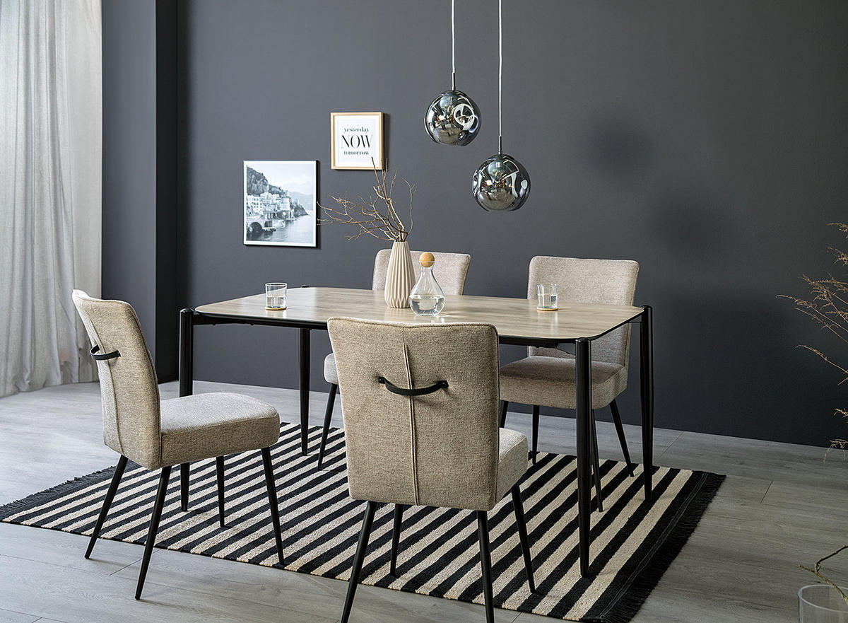 ESSTISCH - Wildeiche, Holzwerkstoff/Metall (90/160/75cm) - home24