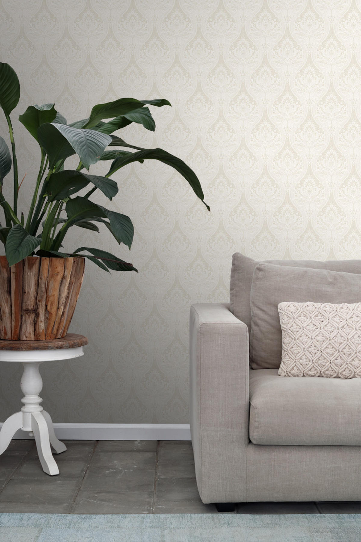 TAPETE Barockmuster 53 cm x 10.05 m - Beige, Papier (53/1000cm) - ESTAhome