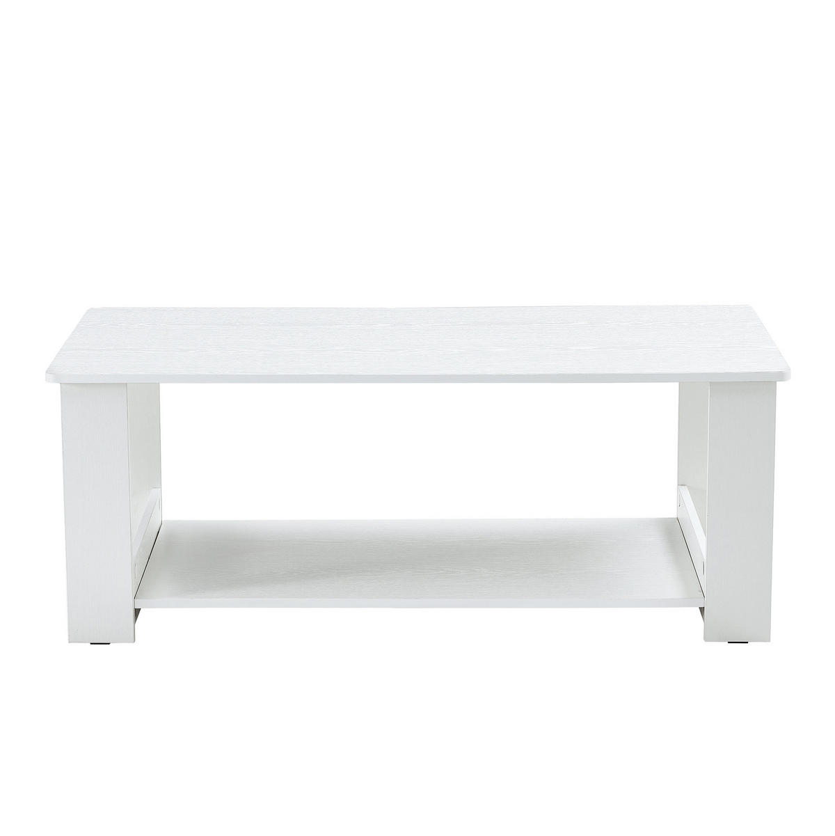 COUCHTISCH 110/55/42 cm Weiß mit Ablage aus MDF in Holzoptik - Weiß, Holzwerkstoff (110/55/42cm) - OKWISH