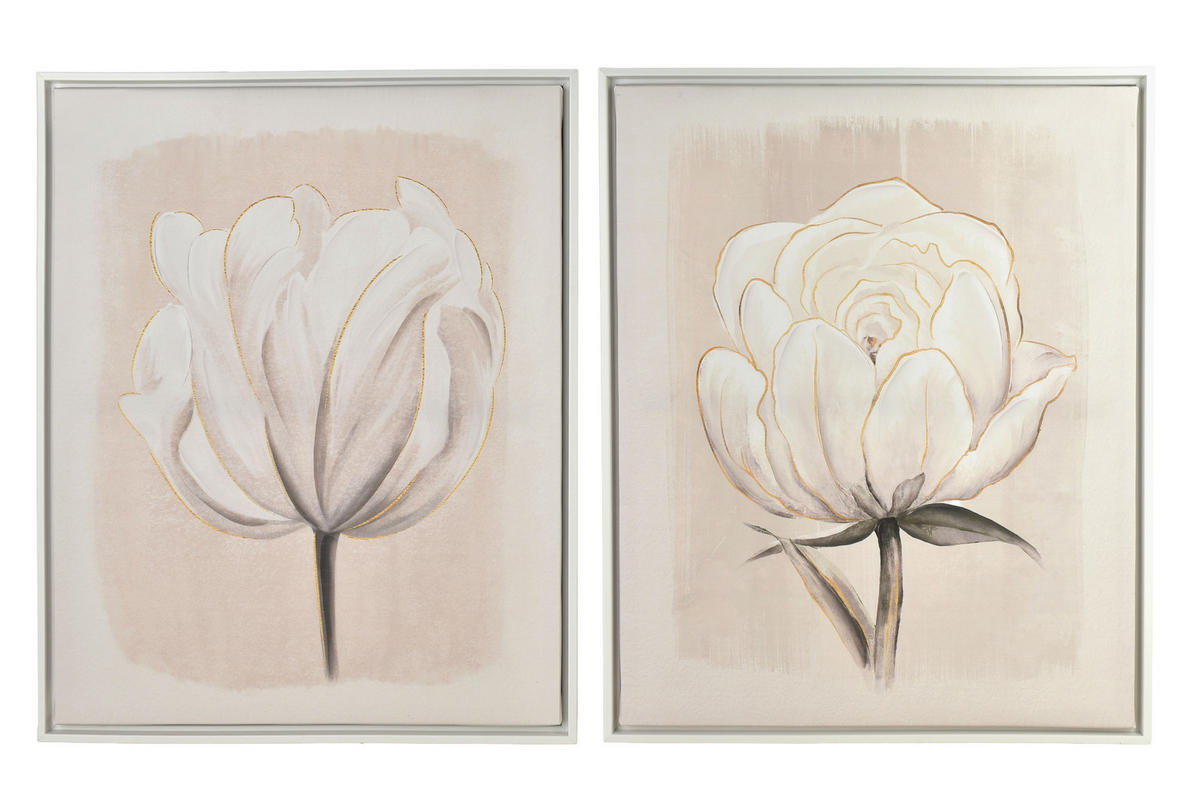 BILD Inga 2er Set 40/3/50 cm Kunstoff - Weiß, Kunststoff (40/50cm) - Mondex