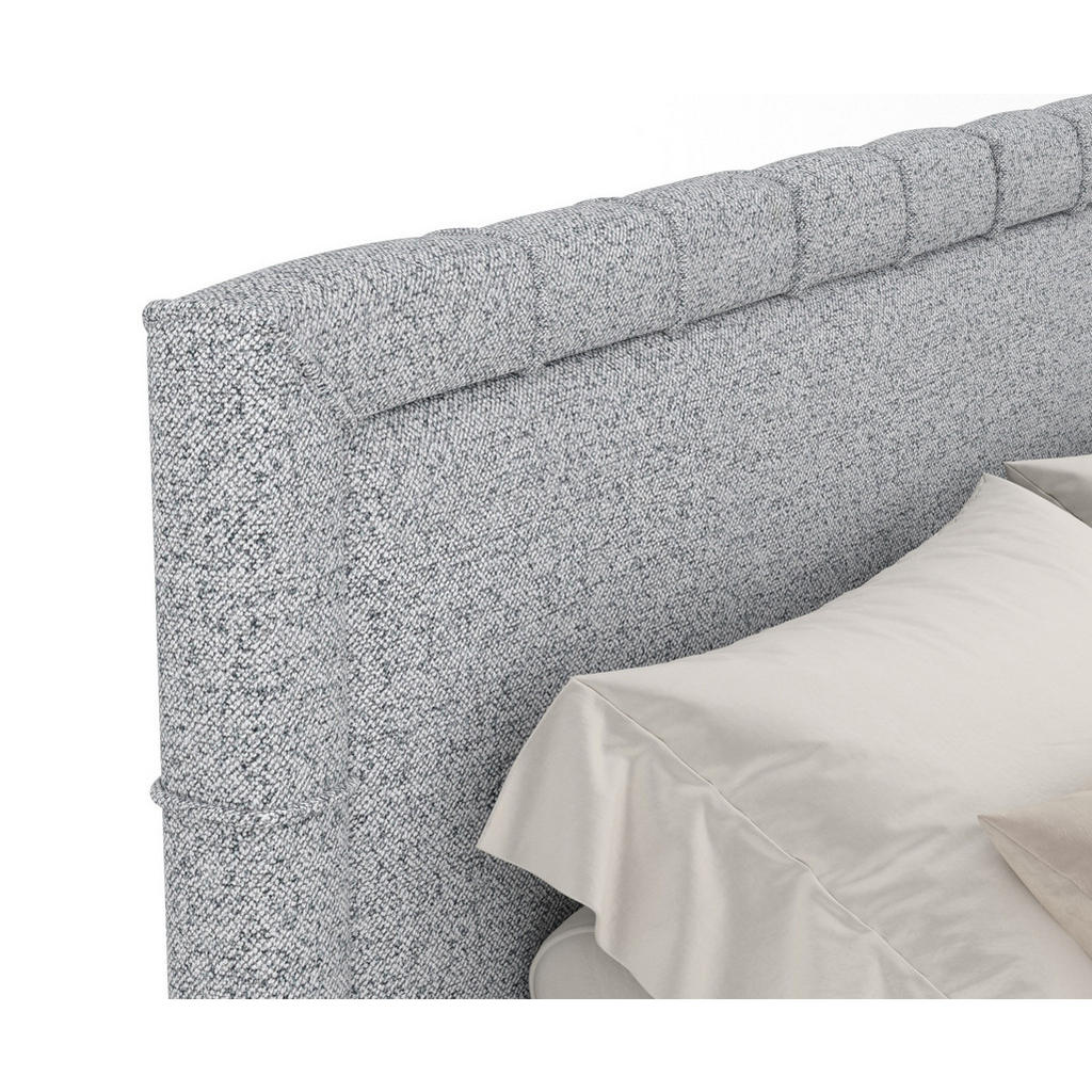 Thumbnail - Maison de Reve Boxspringbett, Grau, Textil, Buche, Kiefer, H3, Höhe ca. 36 cm, 140x200 cm, FSC 100%, Made in EU, Oeko-Te...