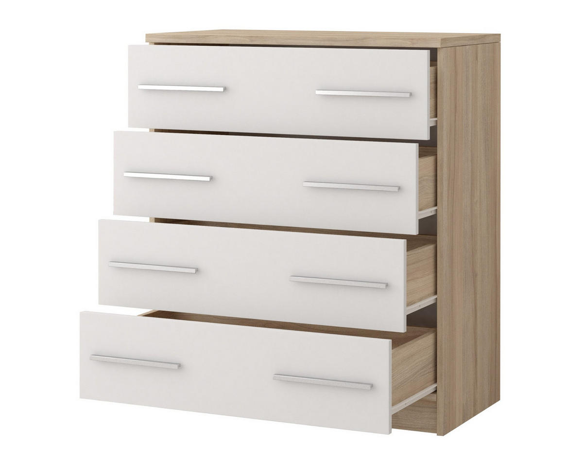 JUGENDZIMMER-SET OLMO I 3-teilig Weiß/Sonoma Eiche - Weiß/Sonoma Eiche, Holzwerkstoff (270/192/50cm) - Deine Möbel 24