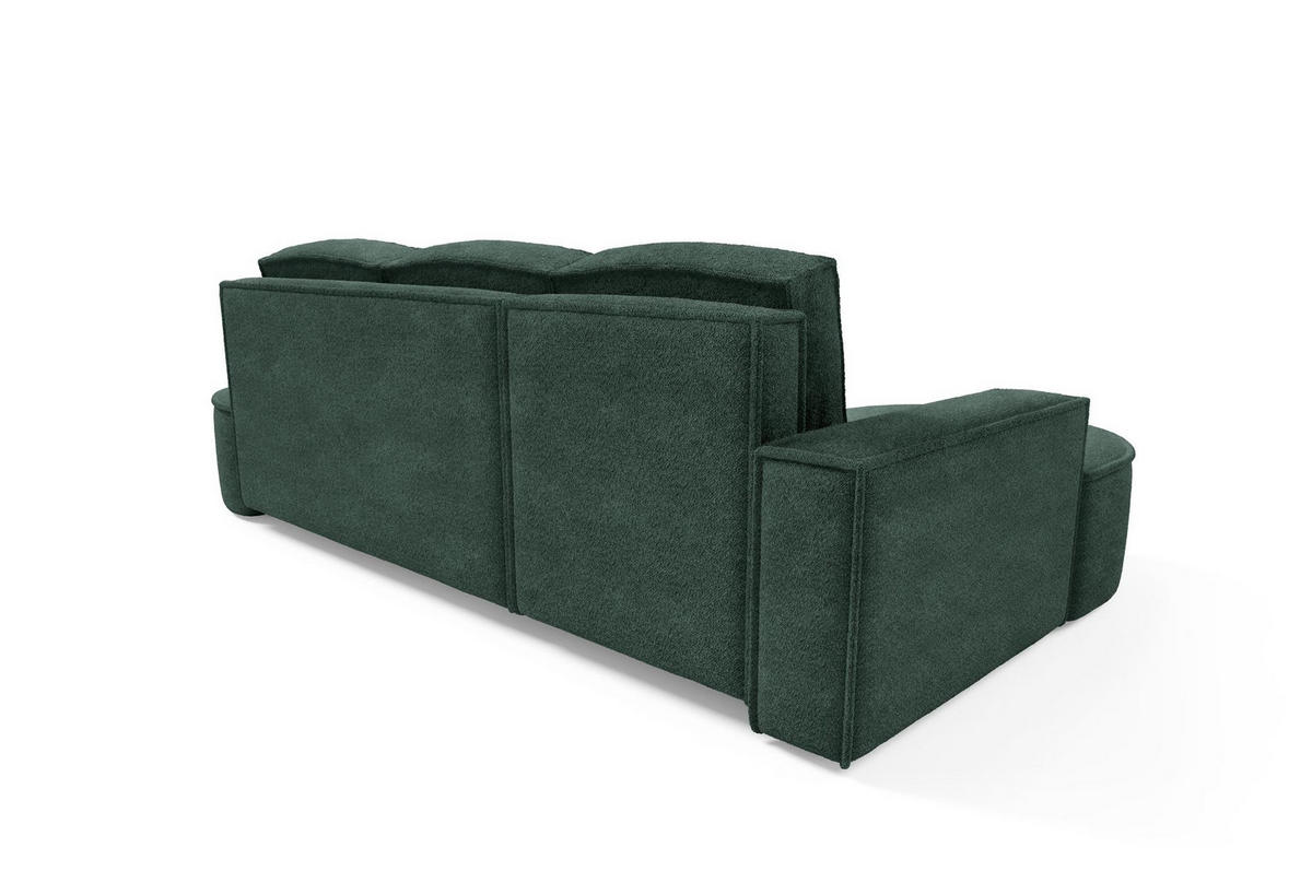 ECKSOFA Flow Grün, mit Schlaffunktion und Kissen in Abriamo Stoff, linke seite - Grün, Holzwerkstoff/Textil (277/157cm) - Bettso