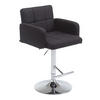 BARHOCKER Lausanne, Gestell Metall in Chromoptik, Stoff schwarz, - Chromfarben/Schwarz, Textil/Metall (60/100/56cm) - TPFLiving