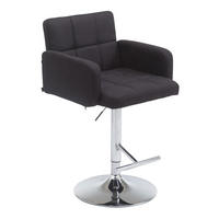 BARHOCKER Lausanne, Gestell Metall in Chromoptik, Stoff schwarz, - Chromfarben/Schwarz, Textil/Metall (60/100/56cm) - TPFLiving