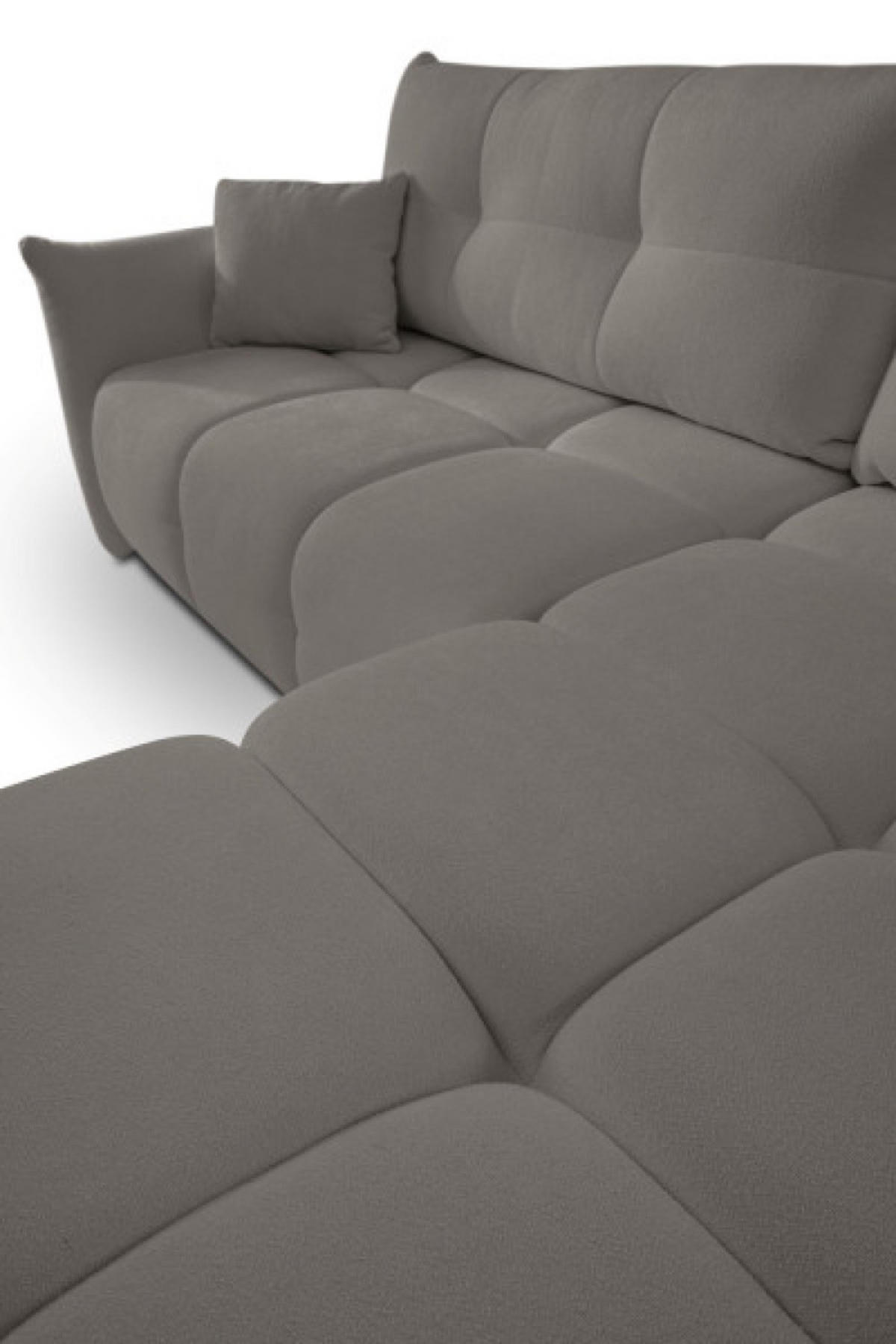 ECKSOFA Grau BOSE Mit Schlaffunktion Rechts - Grau, Textil (177/257cm) - Sepro Meble