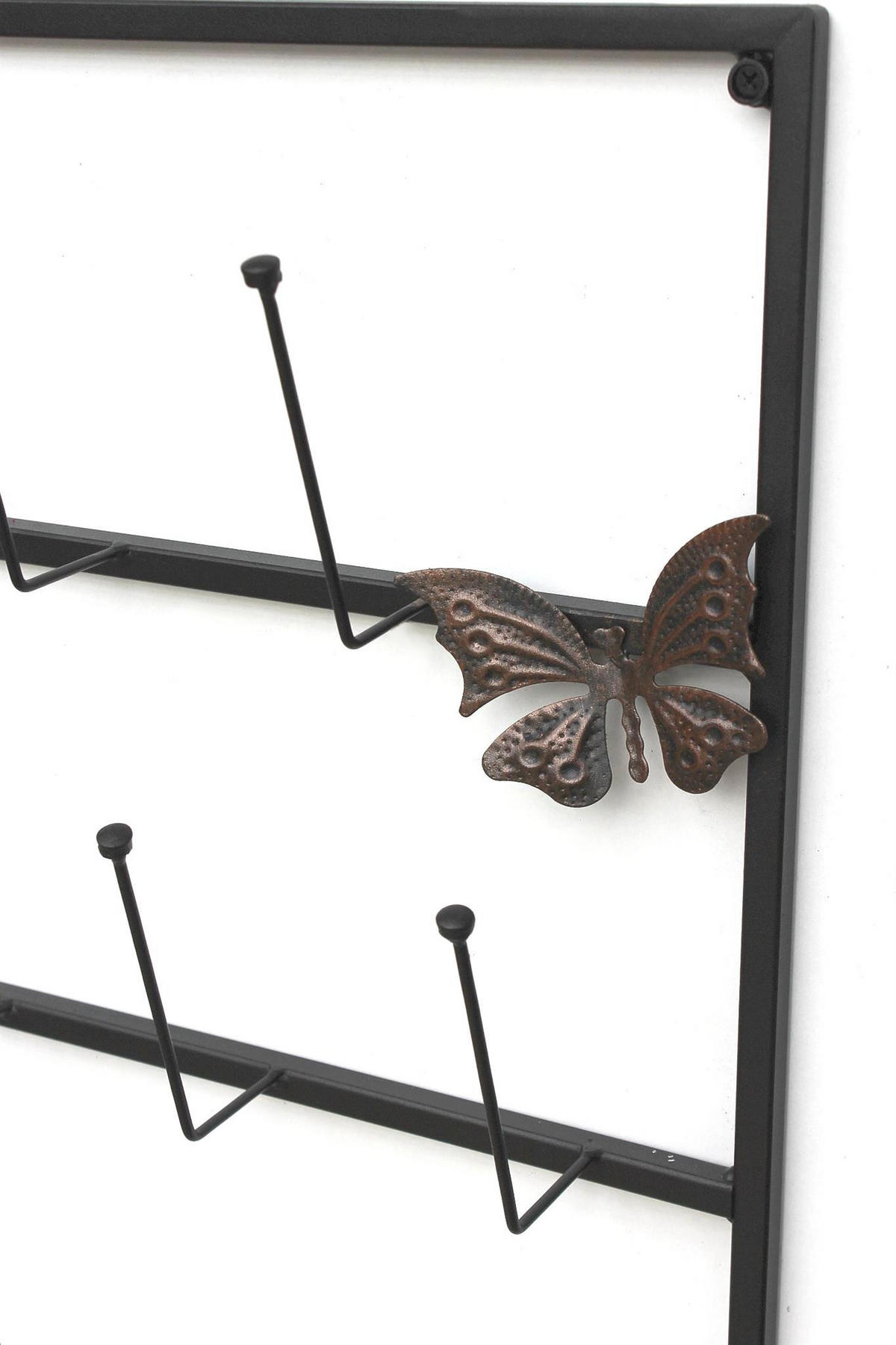 TASSENHALTER mit 14 Haken Wand Schwarz Metall 60 cm - Schwarz, Metall (40/60/9cm) - DanDiBo