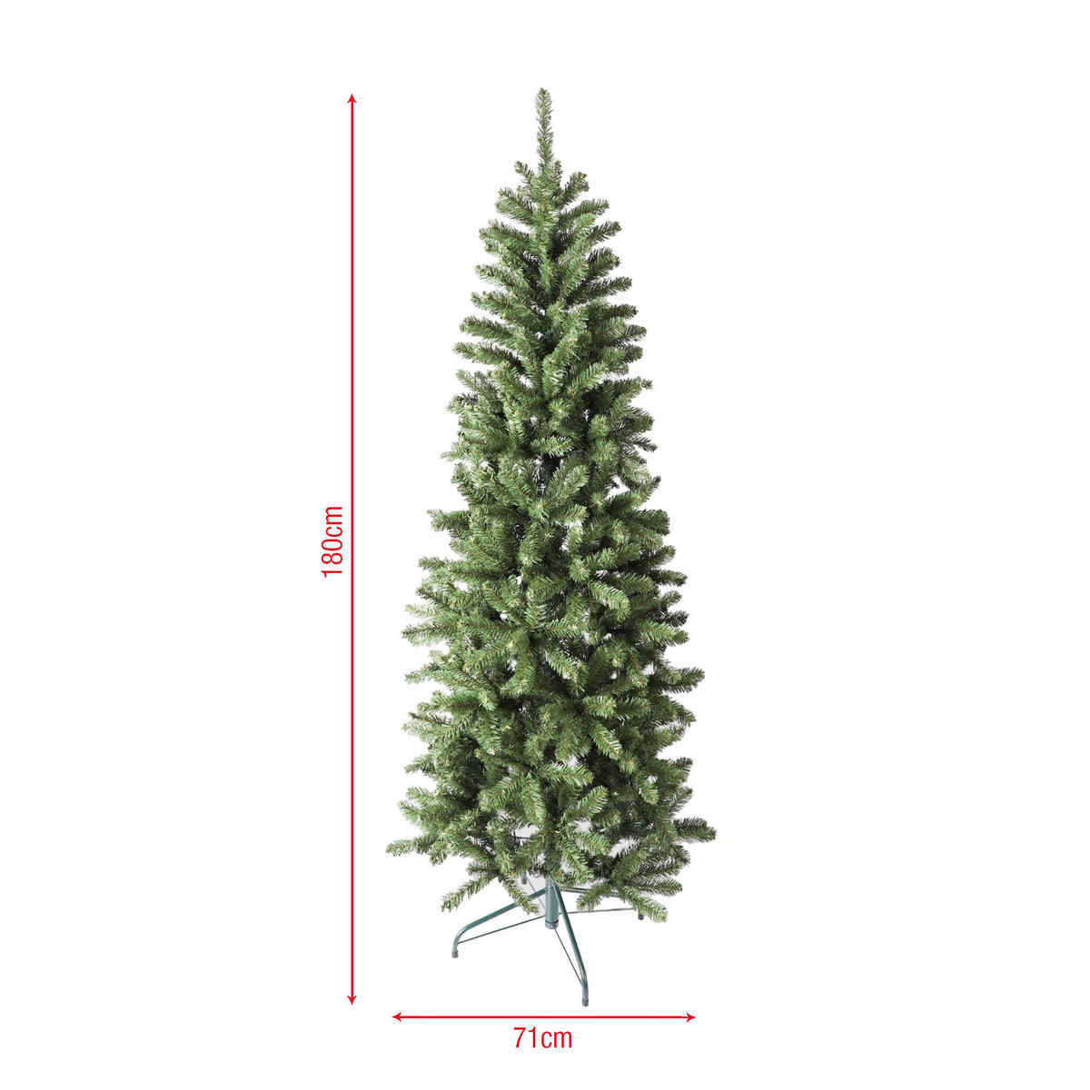 WEIHNACHTSBAUM Grün 71/71/180 cm - Grün, Kunststoff (180cm) - Mobili Rebecca