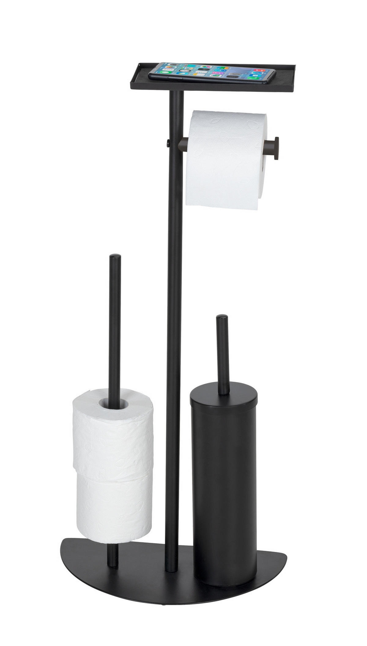 TOILETTENPAPIER- und Bürstenhalter Cosenza 32,5/17,5/72 cm - Schwarz, Metall (17.5/72/32.5cm) - Wenko