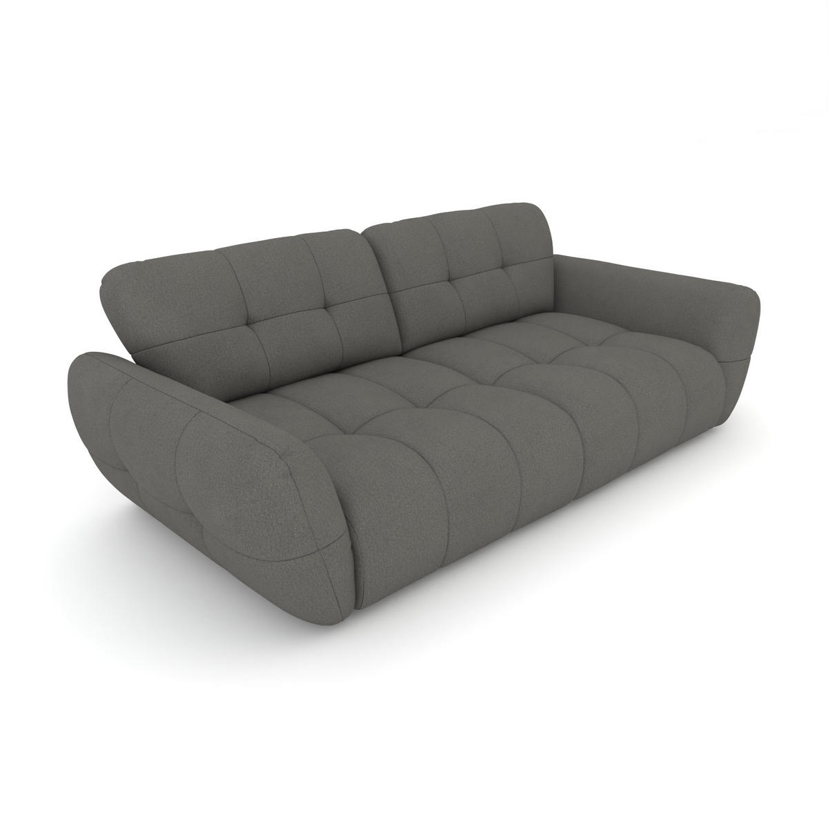 BIGSOFA Vannes Chenille Grau 272/134/68 cm - Dunkelgrau, Kunststoff/Textil (272/68/134cm) - foamnova