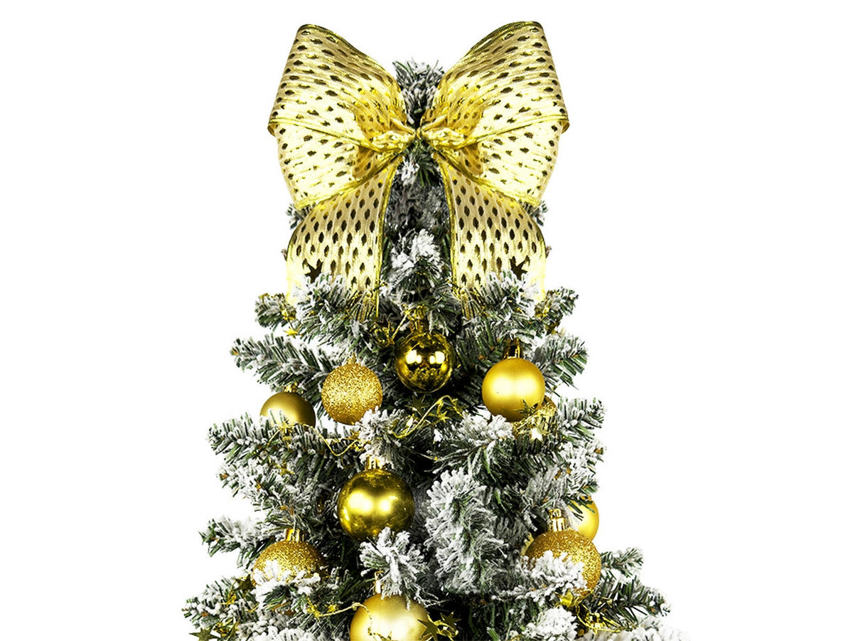 LAALU WEIHNACHTSBAUM geschmückt künstlich GOLDEN CHRISTMAS 60 cm mit LED-Beleuchtung IN FLOWER - Goldfarben/Weiß, Kunststoff (60cm) - LAALU
