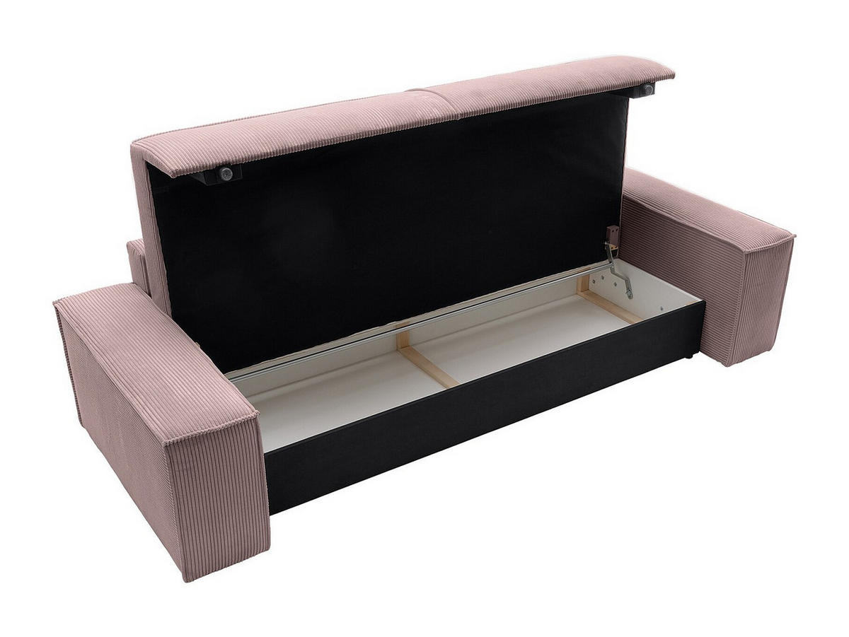 SCHLAFSOFA 4-Sitzer - Cord - Malve - AMELIA - Lila, Textil (257/85/102cm) - Vente-Unique