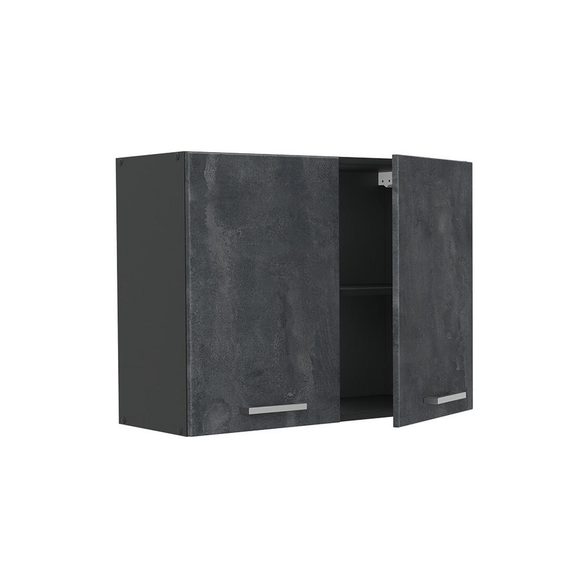KÜCHENGLASSCHRANK R-Line, Schwarz Beton/Anthrazit, 80 cm - Anthrazit/Schwarz, Holzwerkstoff (80/60/31cm) - Vicco