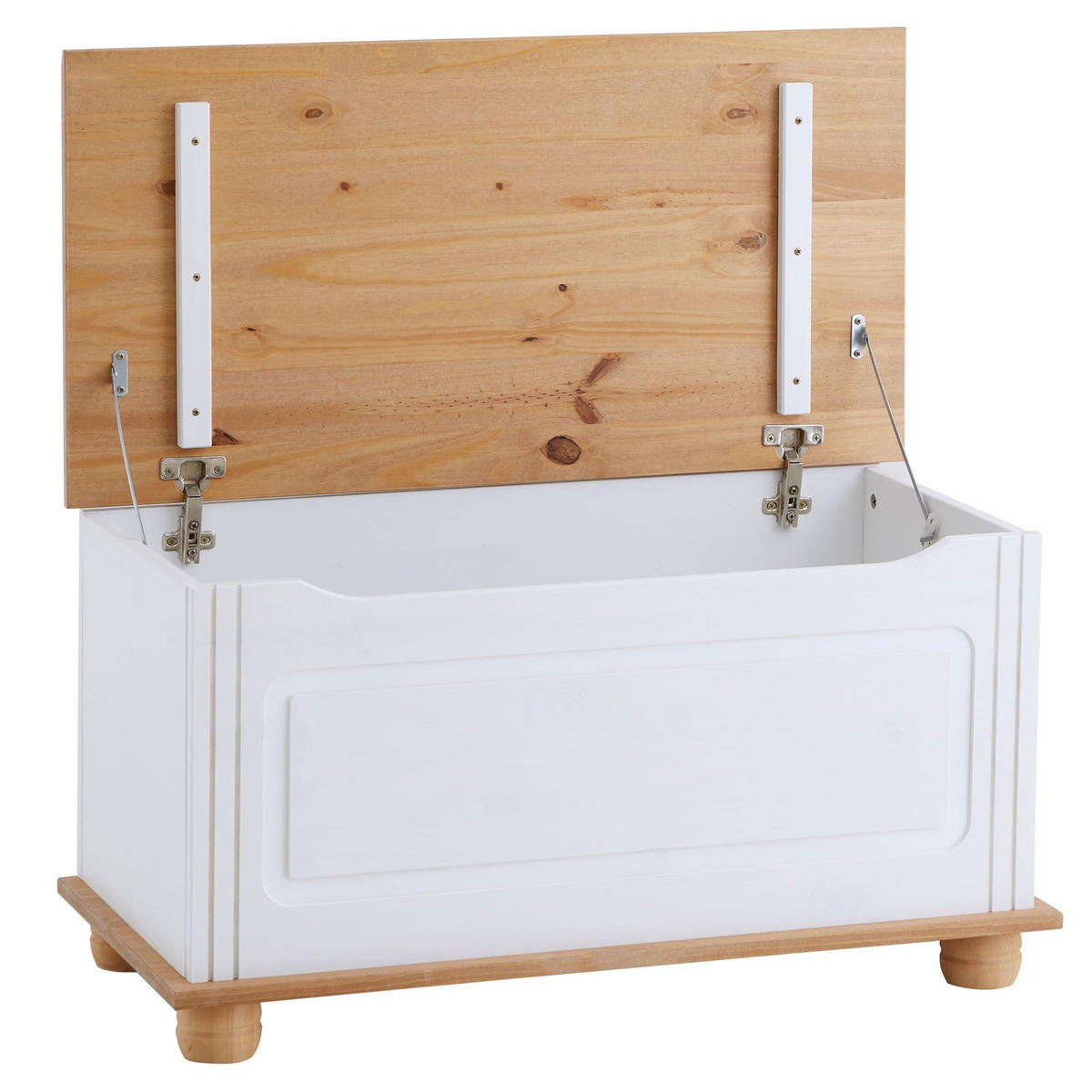 SITZTRUHE BRISTOL - Weiß/Braun, Holz (85/45/43cm) - IDIMEX