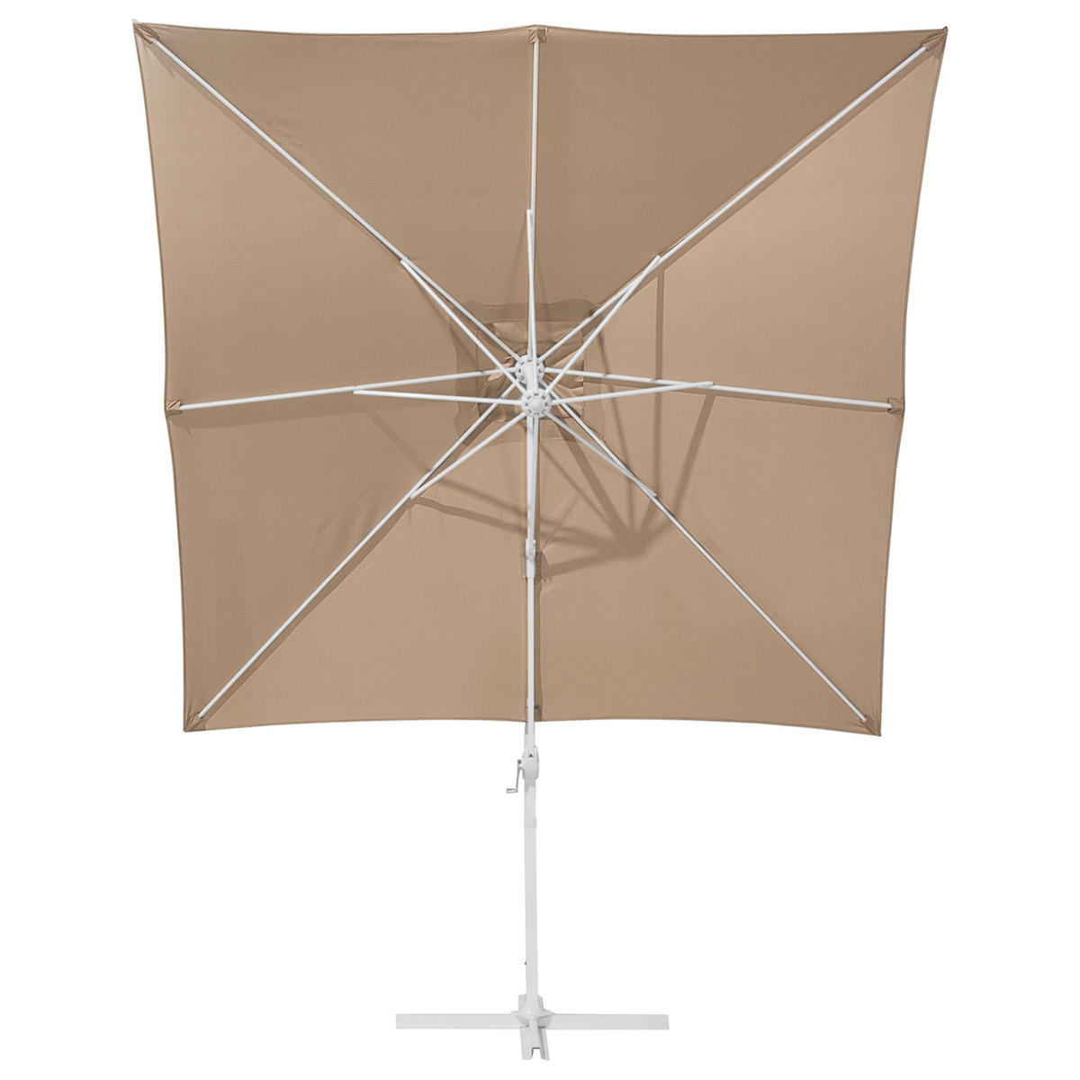 AMPELSCHIRM sandbeige/weiß 250/250/235 cm Monza - Beige/Weiß, Textil (250/250cm) - Beliani