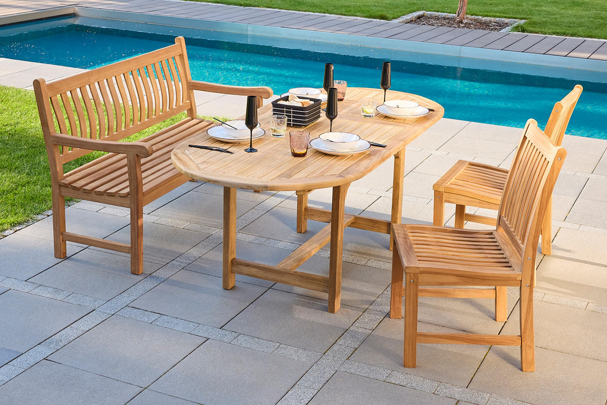 GARTENBANK David 180x80x92 cm, Teakholz, Natur - Naturfarben, Holz (80/92/180cm) - dasmöbelwerk