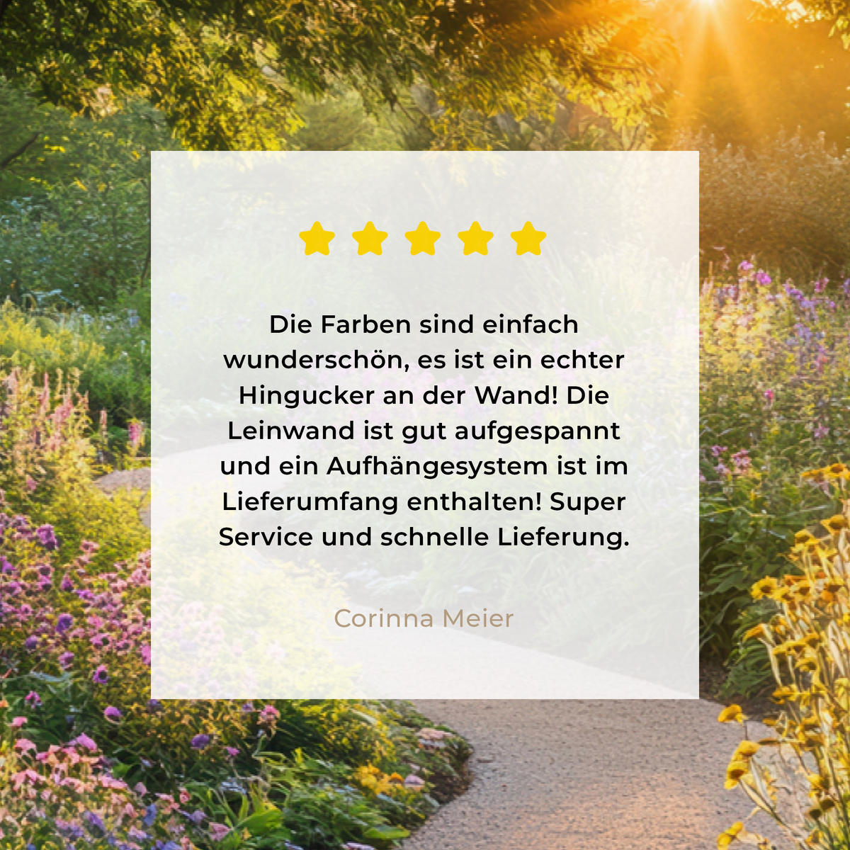 LEINWANDBILD Aussicht - Blumen - Natur - Sonne - Weg 30x20 cm - Hellgelb, Textil (30/20cm) - MuchoWow