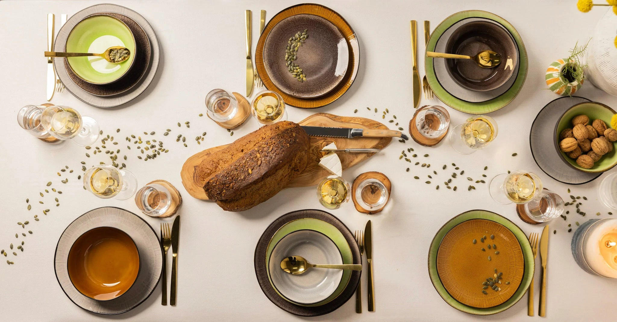 GESCHIRRSET18-TEILIG GESCHIRRSETDeep Forest - 18-teilig / 6 Personen - 6 Speiseteller, 6 SUPPENTELLER und 6 FRÜHSTÜCKTELLER - Multicolor, Keramik (2/2/1cm) - Studio Tavola