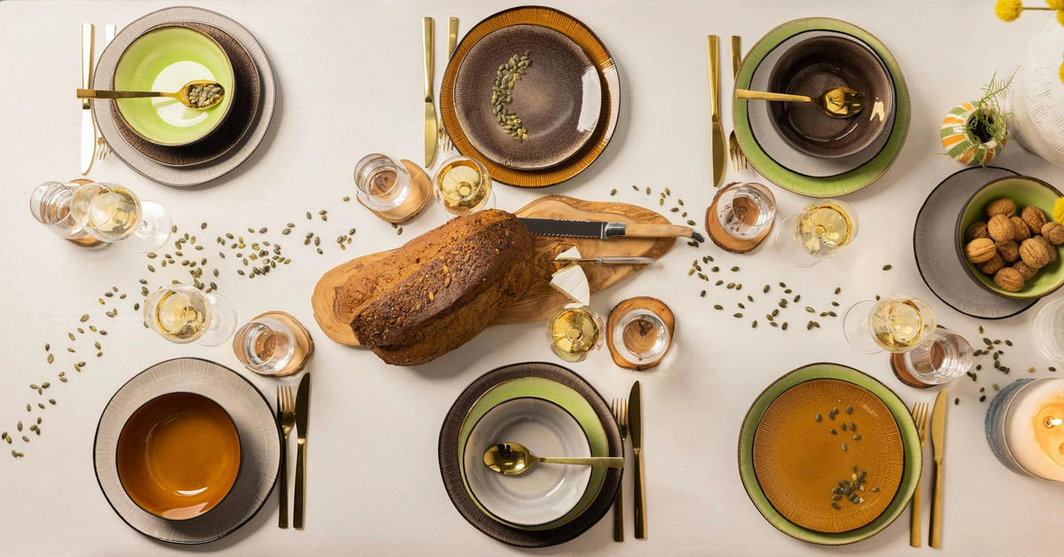 GESCHIRRSET18-TEILIG GESCHIRRSETDeep Forest - 18-teilig / 6 Personen - 6 Speiseteller, 6 SUPPENTELLER und 6 FRÜHSTÜCKTELLER - Multicolor, Keramik (2/2/1cm) - Studio Tavola