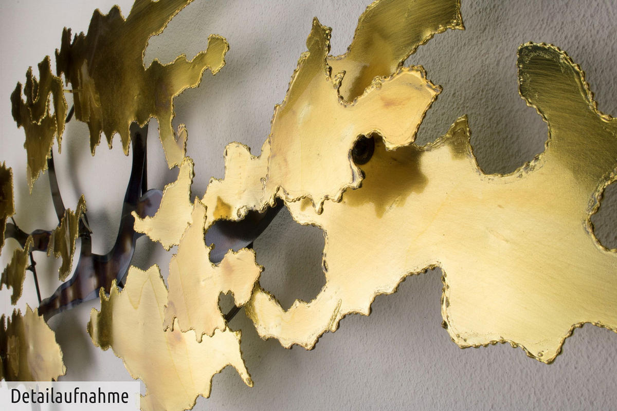 WANDDEKO Gold 107/64 cm - Goldfarben/Braun, Metall (2/64/6cm) - KUNSTLOFT
