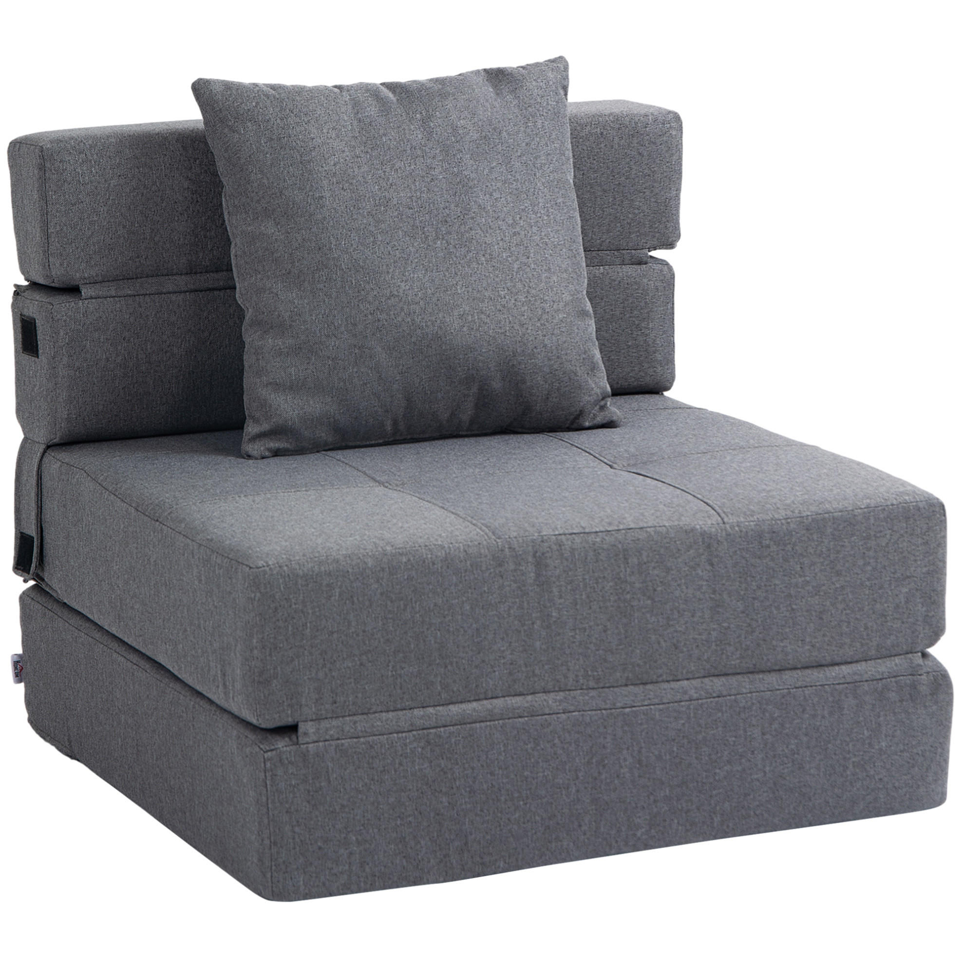 SCHLAFSESSEL 70/174 cm in Dunkelgrau mit Bettfunktion und Kissen - Dunkelgrau, Textil (70/61/70cm) - Flora Grace