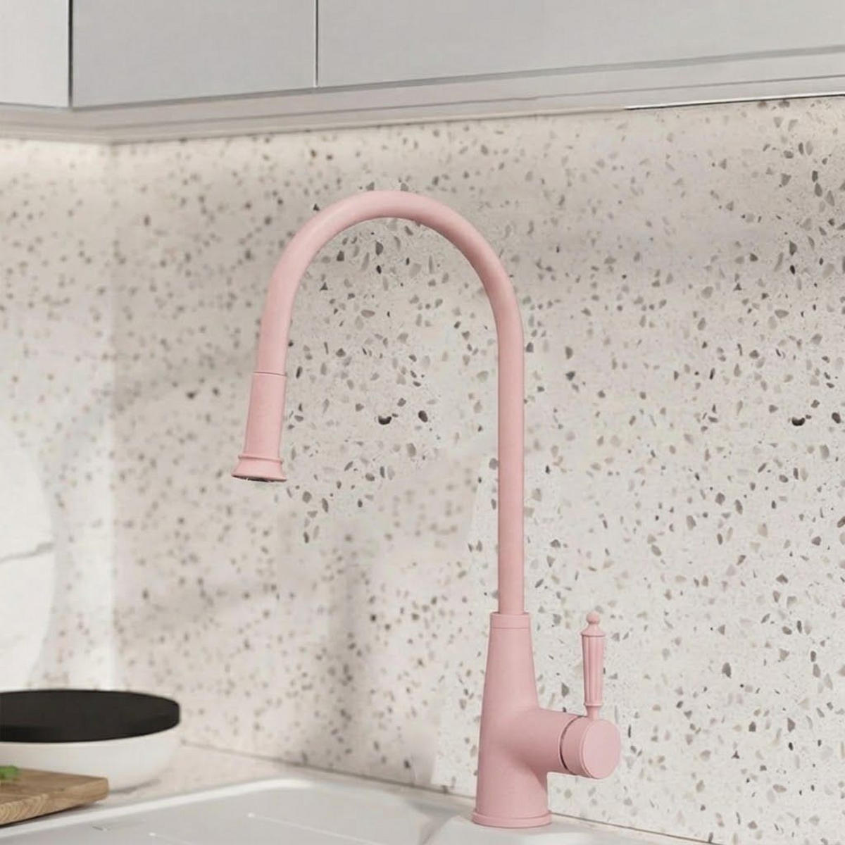 WASCHTISCHARMATUR, 458 x 247 mm, rosa - Pink, Metall (50/8/30cm) - Vallsero