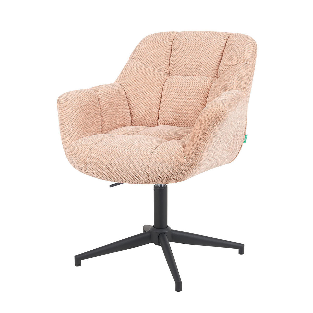 BÜROSTUHL Mika-Nala - Schwarz/Rosa, Textil/Metall (65/78/66cm) - DUBI Möbel