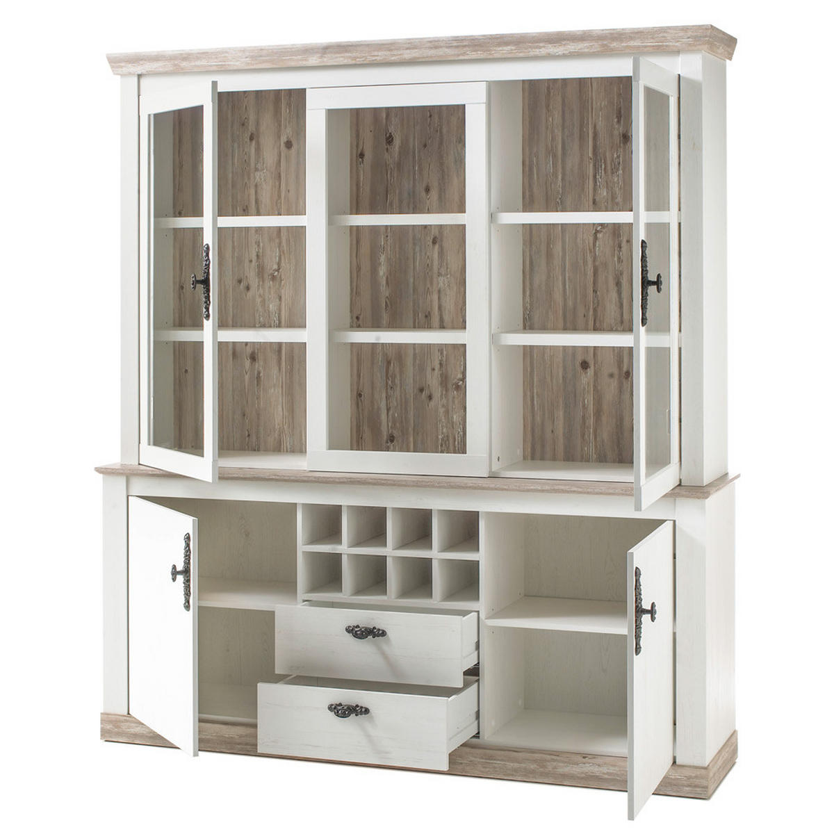 BUFFET Ferna-61 - Weiß, Holzwerkstoff (184/205/44cm) - Lomado