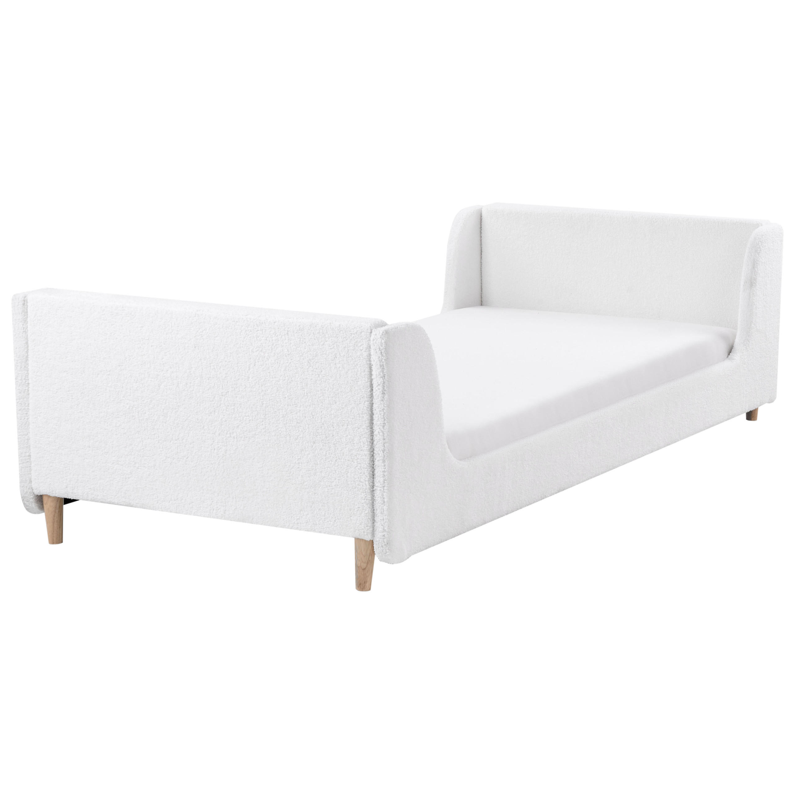 KINDERBETT 90x200 cm Weiß Laye - Creme, Textil (90/200cm) - Beliani