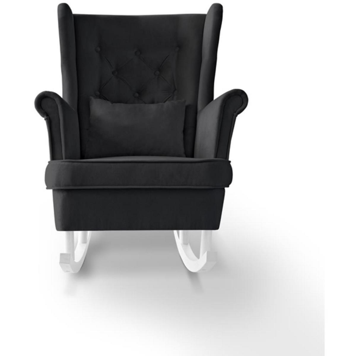 SCHAUKELSTUHL Fabio schwarz mit Weiß Beinen - Schwarz/Weiß, Textil (82/103/108cm) - Beautysofa