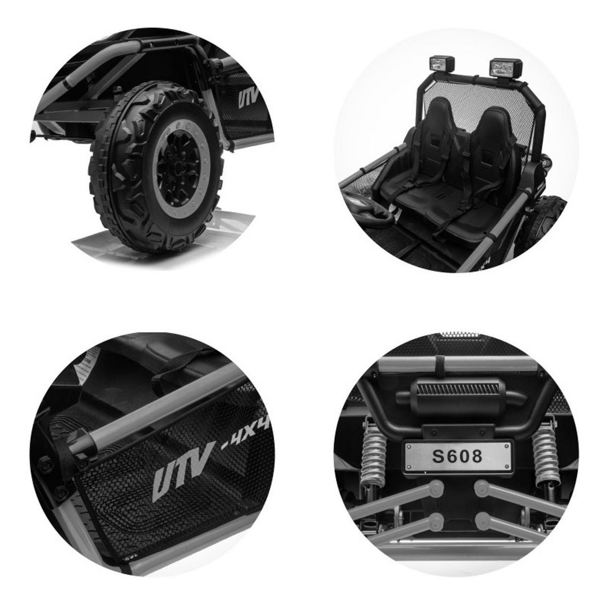 KINDERELEKTROFAHRZEUG Explorer rot Doppelsitzer Offroad LED Hupe MP3 USB - Rot, Kunststoff (121/80/80cm) - Chipolino