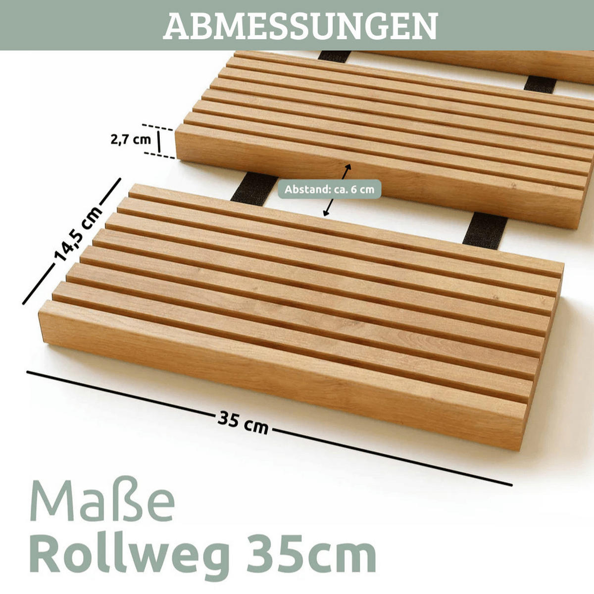 ROLLWEG Garten Holz THEO 35cm Breit Gartenweg Ausrollen - Braun, Holz (250/35/2.7cm) - DELUKE