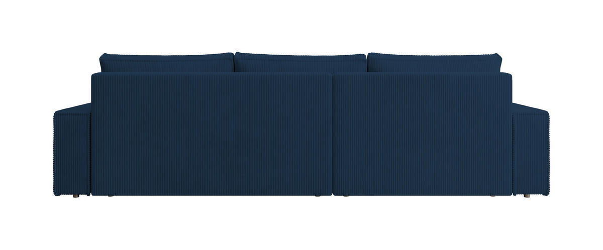 ECKSOFA Alice mit Bettkasten und Schlaffunktion, Cordstoff in L-Form - Blau, Textil (289/184cm)