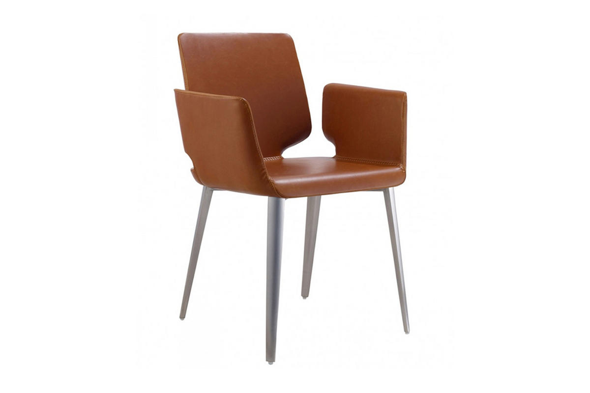 STUHL HAMA Braun Kunstleder - Dunkelbraun/Braun, Leder (56/82/55cm) - KAWOLA