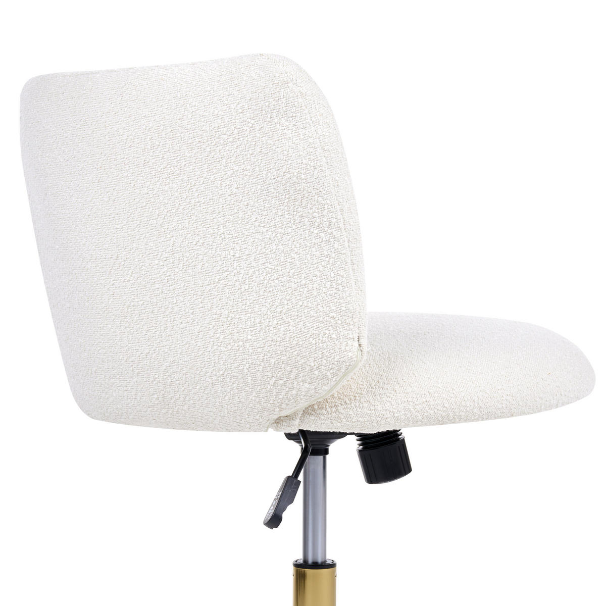 KANCELÁŘSKÁ ŽIDLE Bouclé Bílá Pelora - bílá, textil (64/76/60cm) - Beliani