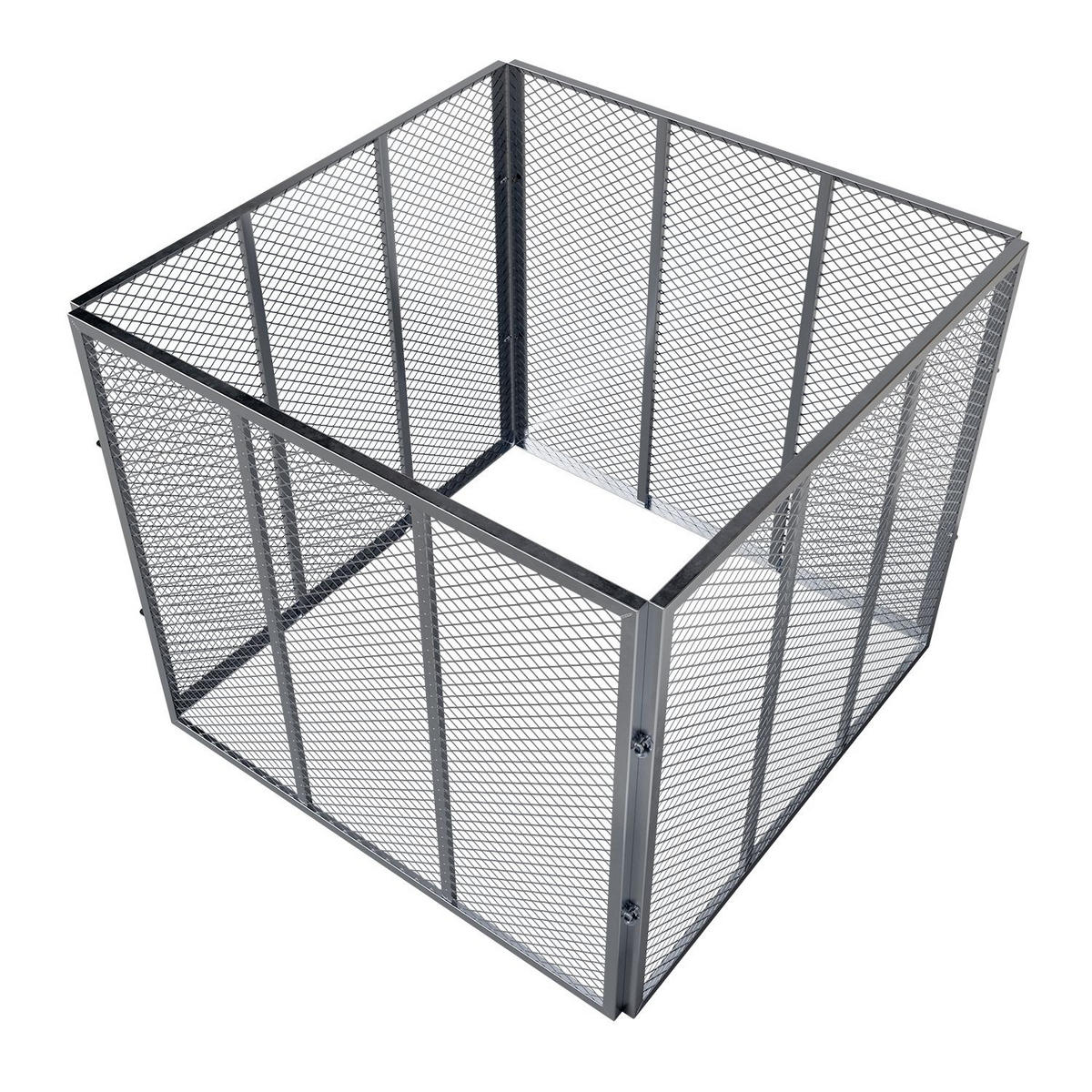 KOMPOSTER Metall silber 450L - Silberfarben, Metall (80/70/80cm) - Juskys