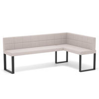 ECKBANK rechts SANA U Webstoff gesteppt, 128/168 cm Beige - Beige, Textil/Metall (128/168cm) - Idohome