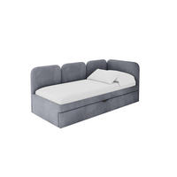 EINZELLBETT Jugendbett mit Bettkasten, Links - ALVY 100x200 Grau - Grau, Holzwerkstoff/Textil (100/200cm) - ALTDECOR