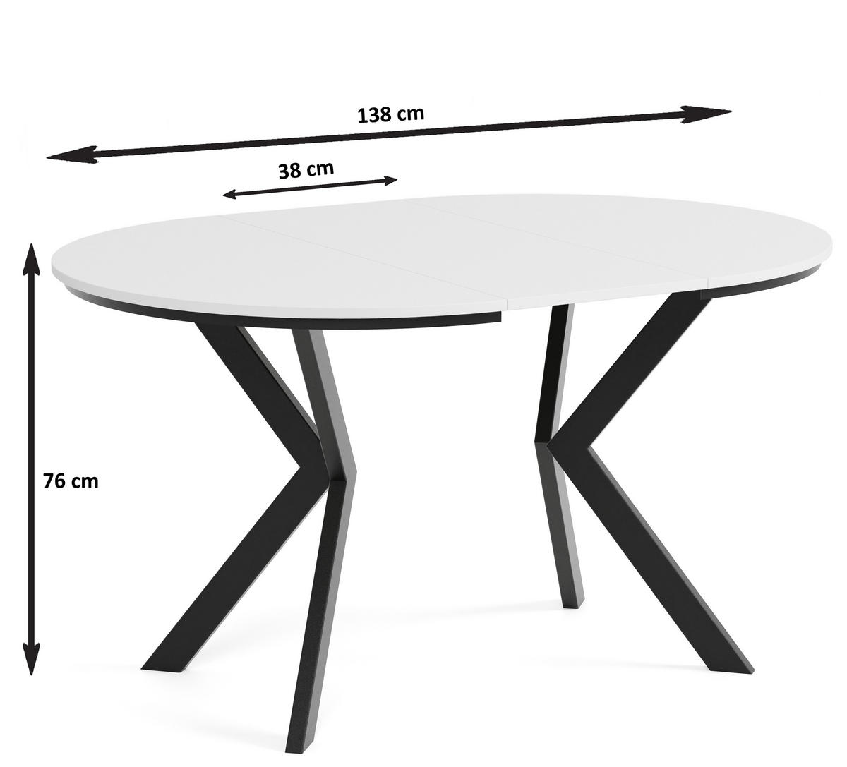 TISCH Kaschmir EWA Ausziehbar - Kaschmir/Weiß, Holzwerkstoff (100/100/76cm) - Sepro Meble