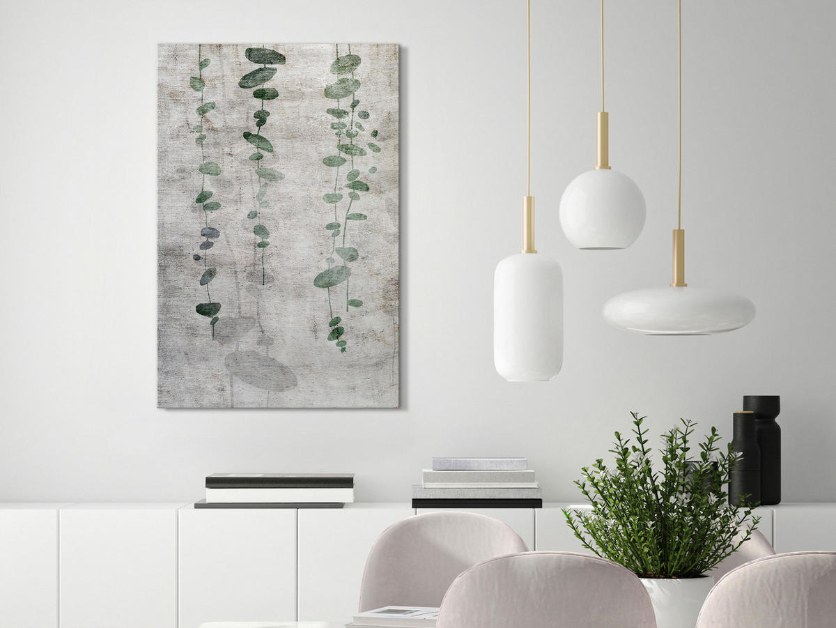 KUNSTDRUCK Grau 60/90 cm - Grau/Grün, Textil (60/90cm) - KUNSTLOFT