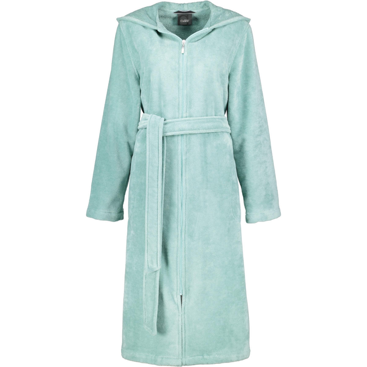 BADEMANTEL DAMEN KAPUZE 837 SEEGRÜN - 44 - Grün, Textil (Snull) - Cawoe