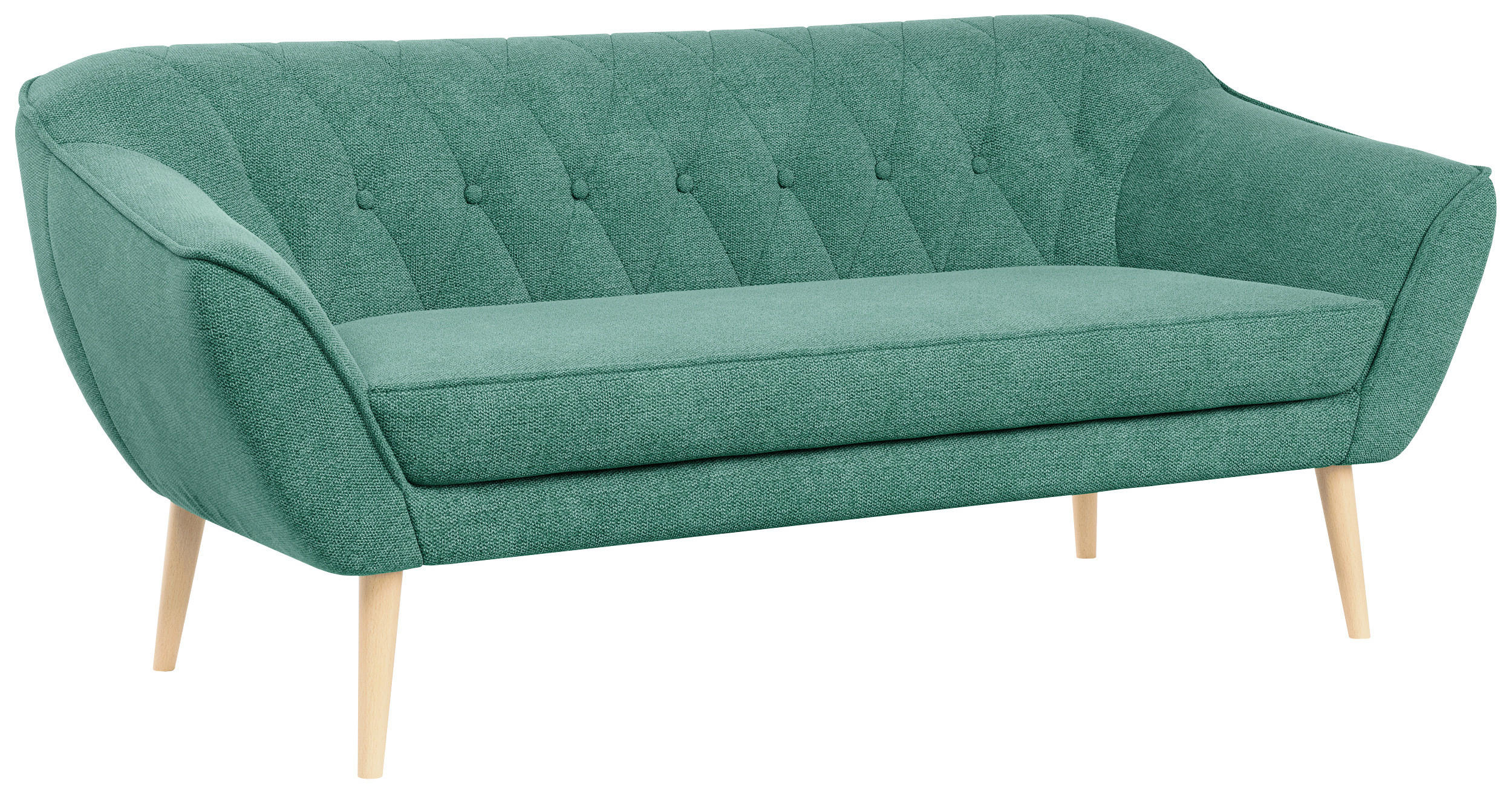 SOFA Pirs 3 Sitzer Strukture Grün - Braun/Grün, Holz/Textil (180/75/74cm) - MKS