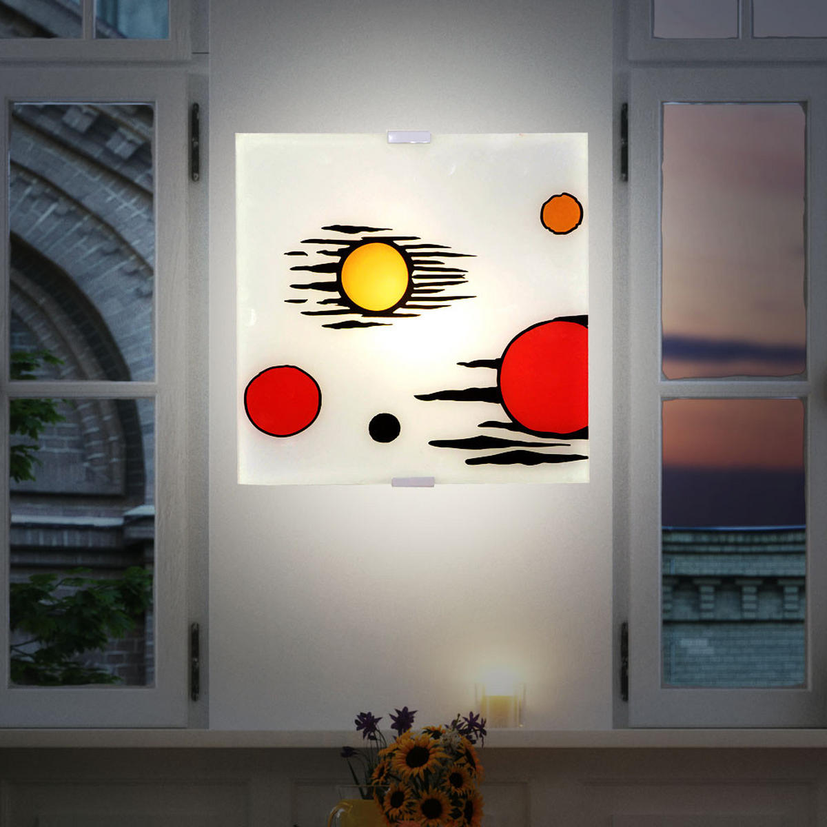 DECKENLEUCHTE Weiß satiniert - Weiß, Glas (29/29/6.5cm)