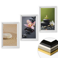 WANDBILDER 3er-Set - 40x60 cm Weißer Rahmen - Entspannende Zen-Steinmotive - Weiß, Kunststoff (40/60cm) - ArtPrintCave