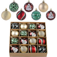 WEIHNACHTSKUGELN 16-teiliges Set 6 cm Rot Grün Gold - Multicolor, Kunststoff (6/6/6cm)