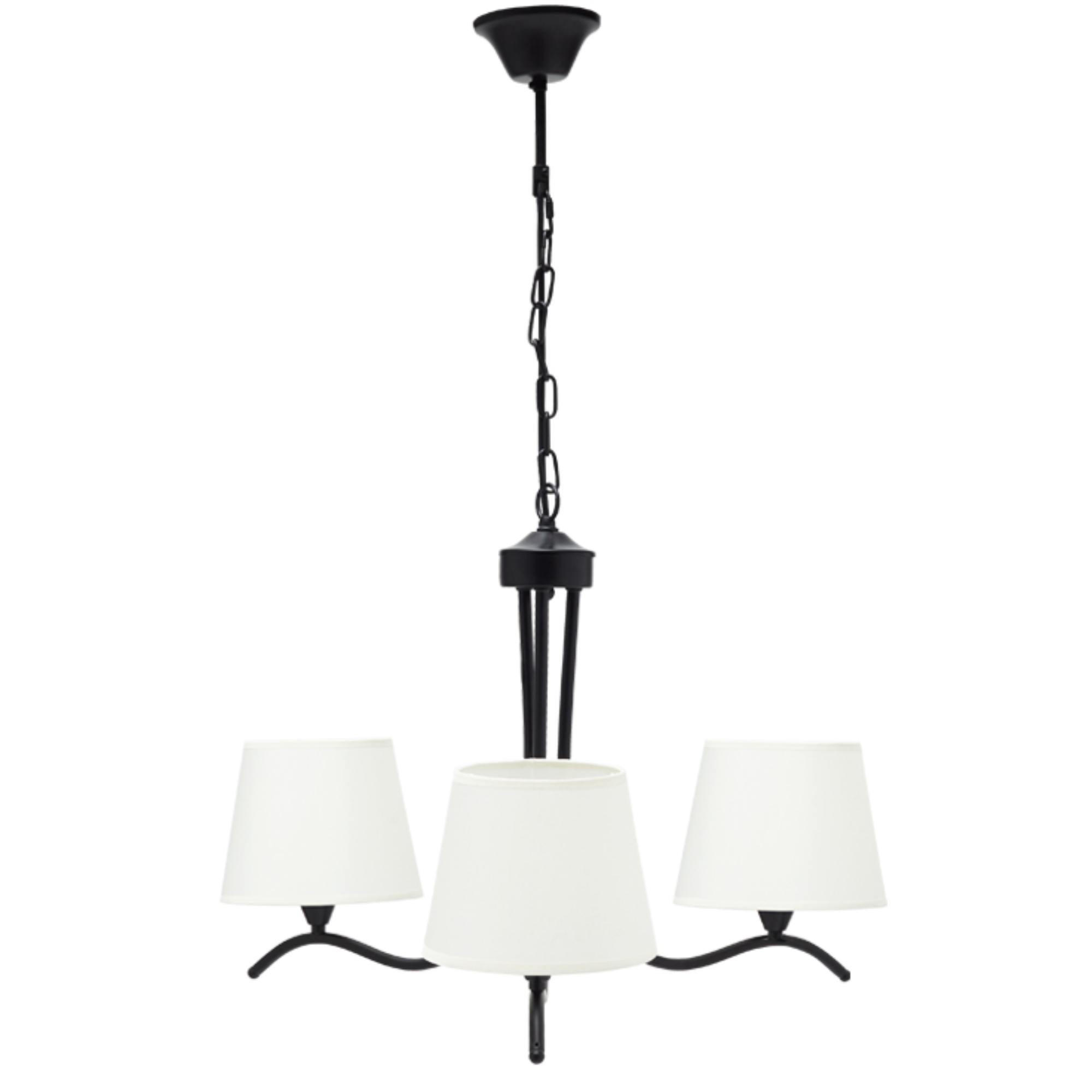 PENDELLEUCHTE CLARIKA, Schwarz/Weiß - Schwarz/Weiß, Textil/Metall (67/67/36cm) - KONSIMO®
