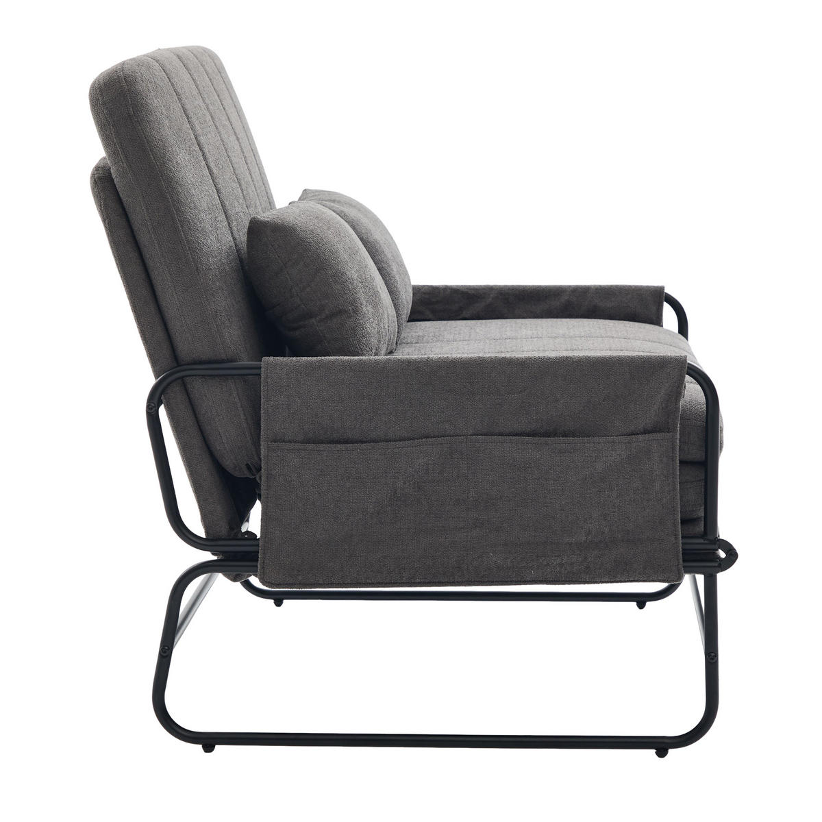 SCHLAFSOFA 2-Sitzer umbaubar mit Metallgestell, DE-42601, Grau - Grau, Metall (104/92/85cm) - ComfortXL
