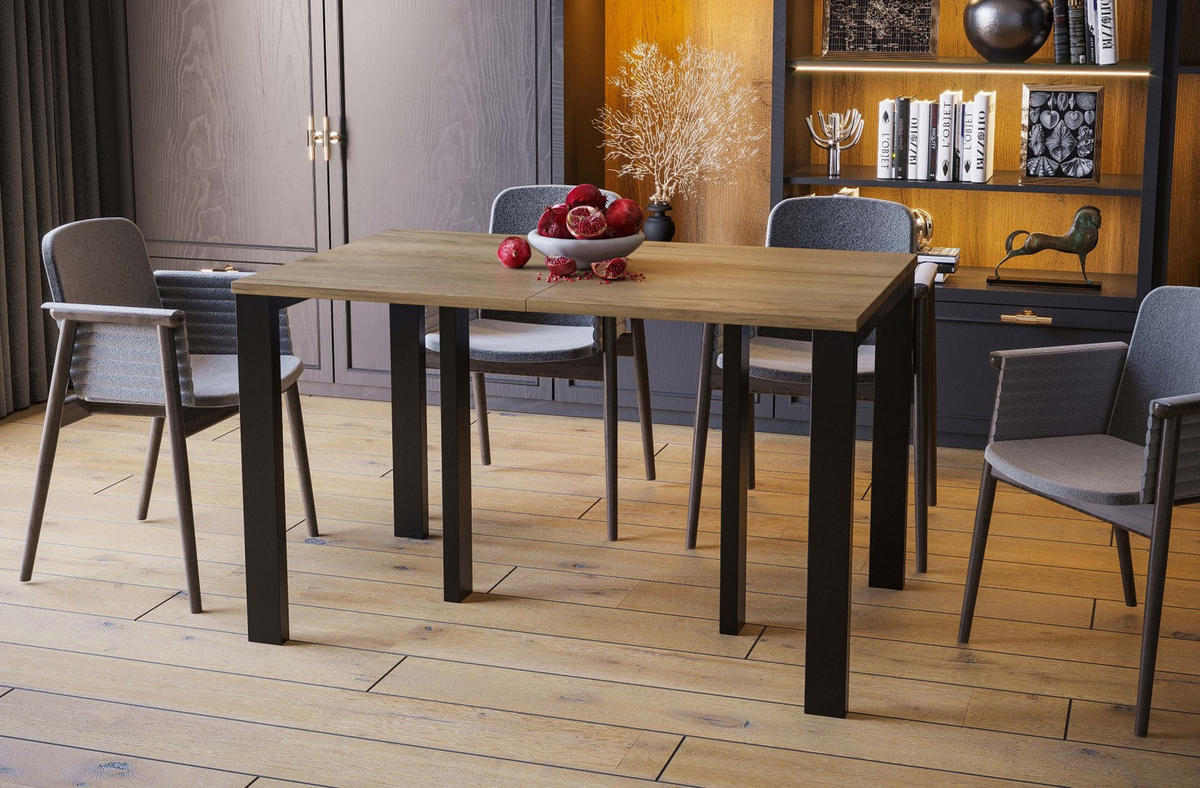 ESSTISCH Vast ausziehbar bis 330 cm - Eiche Bianco, Holzwerkstoff (130/80/76cm) - Endo-Moebel