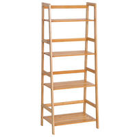 BÜCHERREGAL Standregal mit 4 Ebenen Aufbewahrungsregal aus Bambus, Natur - Naturfarben, Holz (31.5/120/48cm) - HOMCOM