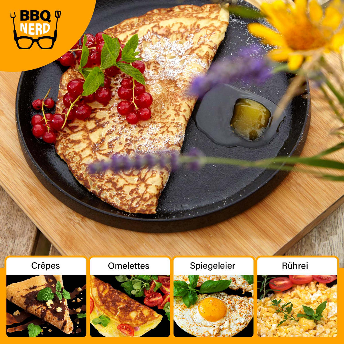 CRÈPESPFANNE GUSSEISEN Ø19cm - Schwarz, Metall (20/4/31cm) - BBQ Nerd